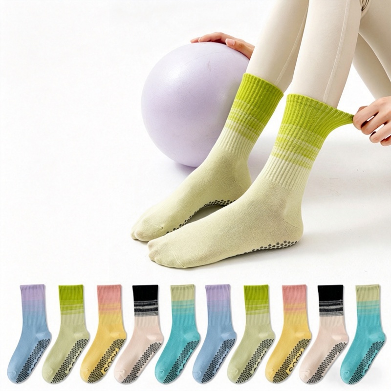 Pilates & Yoga Reversible Mockneck Sweatshirt - Dreamlikelin 1 Pair Women's Mid-Calf Yoga