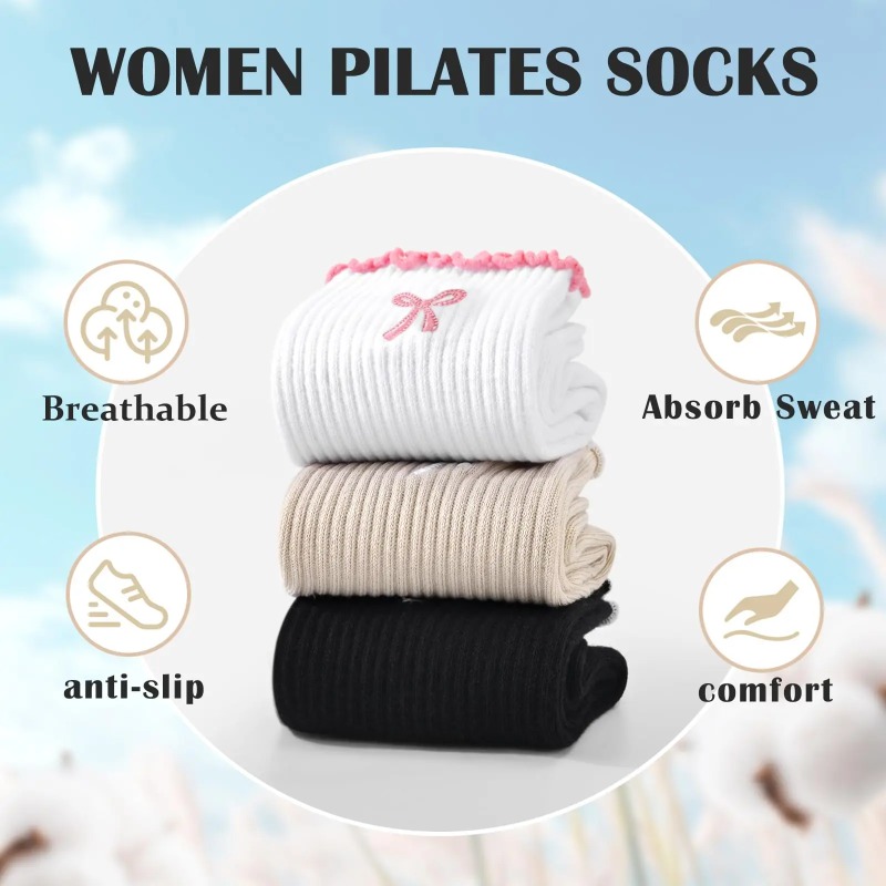 Pilates & Yoga Reversible Mockneck Sweatshirt - Professional Yoga Socks, Cotton Strap Silicone