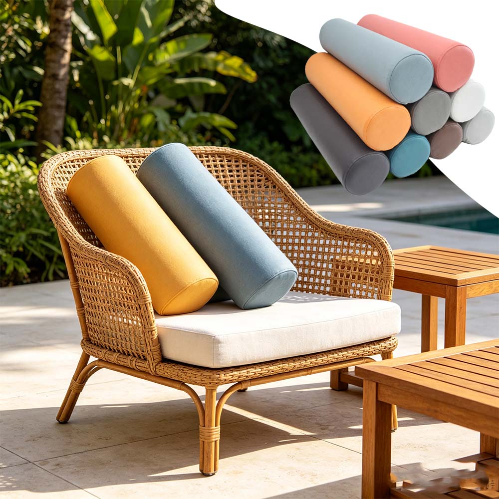Bolster Cushion Round - Ergonomic Cylindrical Lumbar Pillow Pain Relief