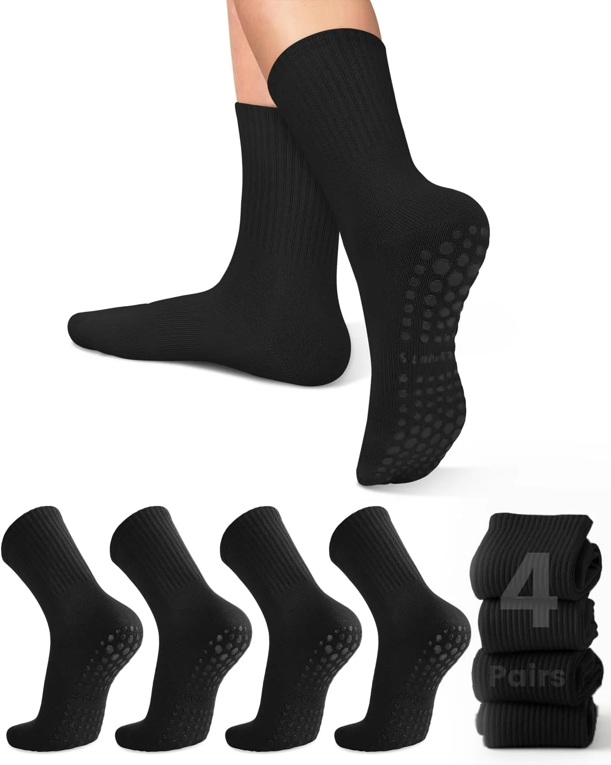 Pilates & Yoga Reversible Mockneck Sweatshirt - 4 pairs of women's yoga socks,