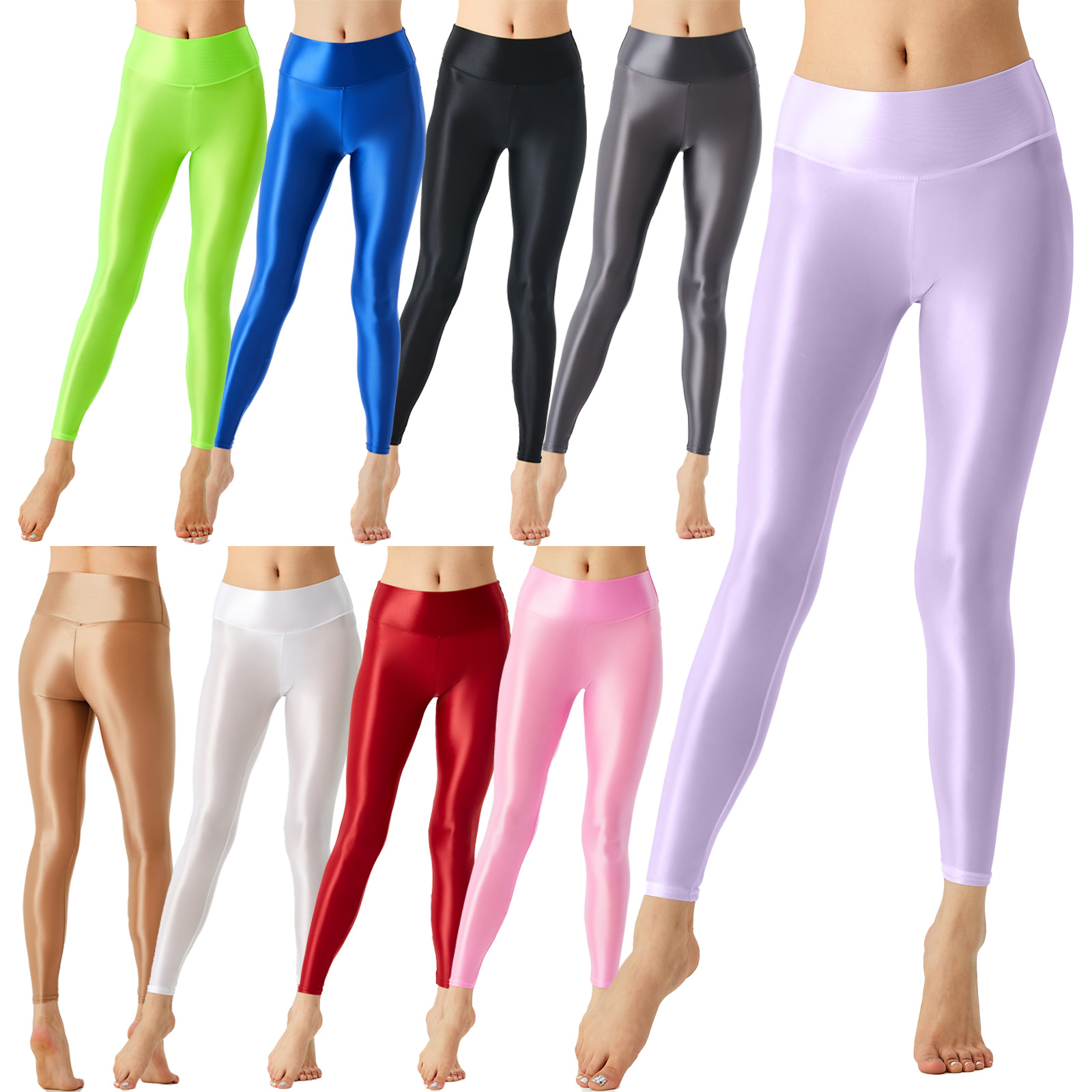 Women Glossy Ballet Leggings E - Pilates Yoga Legging ulasan dan harga