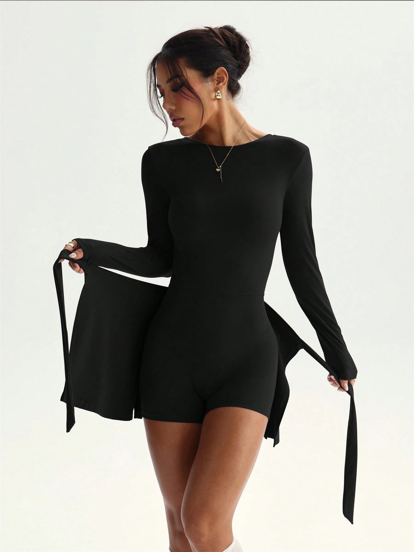 Solid Color Long Sleeved Slim  - Pilates Yoga Set ulasan dan harga