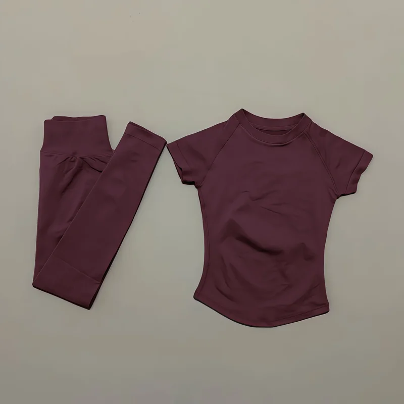 2Piece Gym Set Women Raglan Sh - Pilates Yoga Legging ulasan dan harga