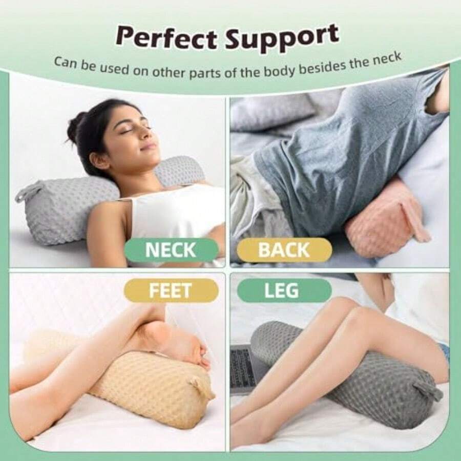 Cervical Neck Roll Pillow Memo - Bolster Cushion Round ulasan dan harga