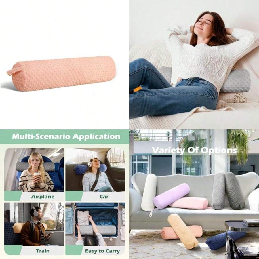 Cervical Neck Roll Pillow Memo - Bolster Cushion Round ulasan dan harga