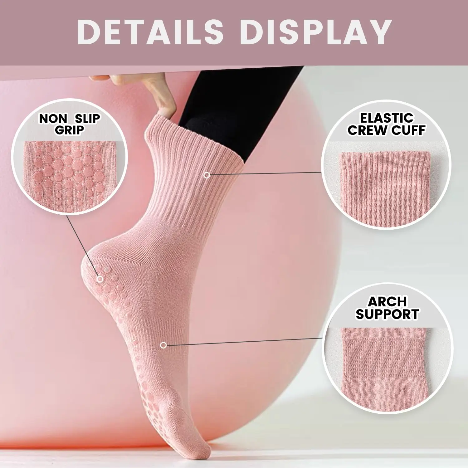 4 pairs of women's yoga socks, - Pilates & Yoga Reversible Mockneck Sweatshirt ulasan dan harga