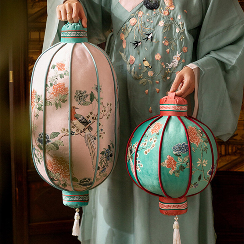 Lantern Pillow New Chinese Flo - Bolster Cushion Round ulasan dan harga