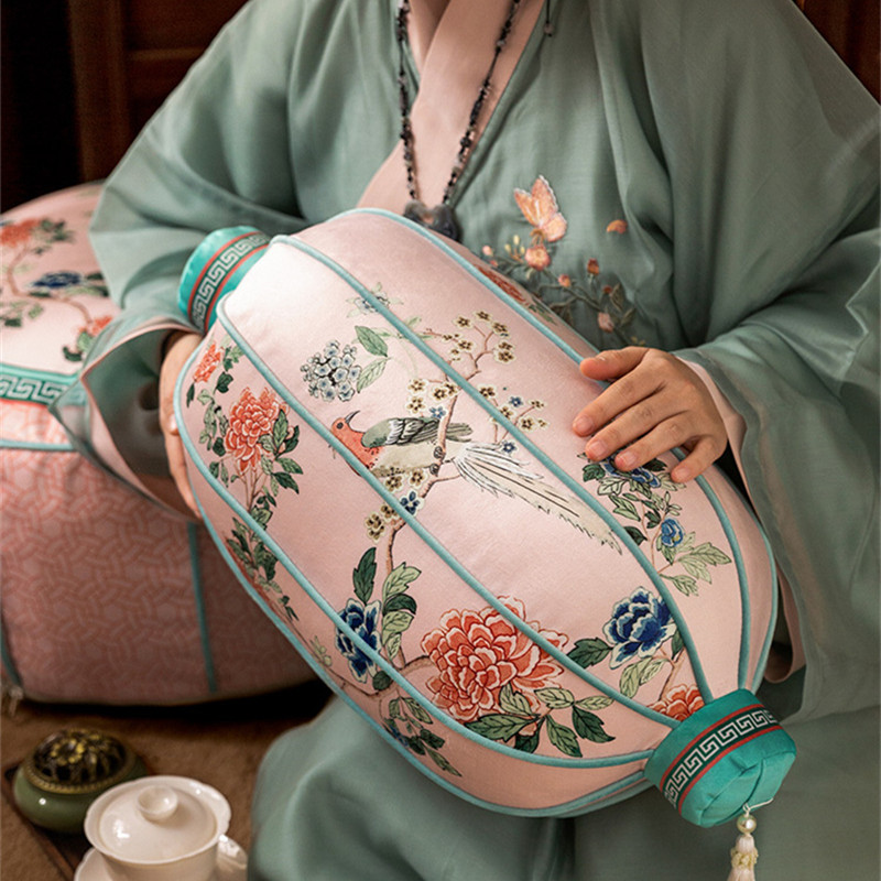 Lantern Pillow New Chinese Flo - Bolster Cushion Round ulasan dan harga