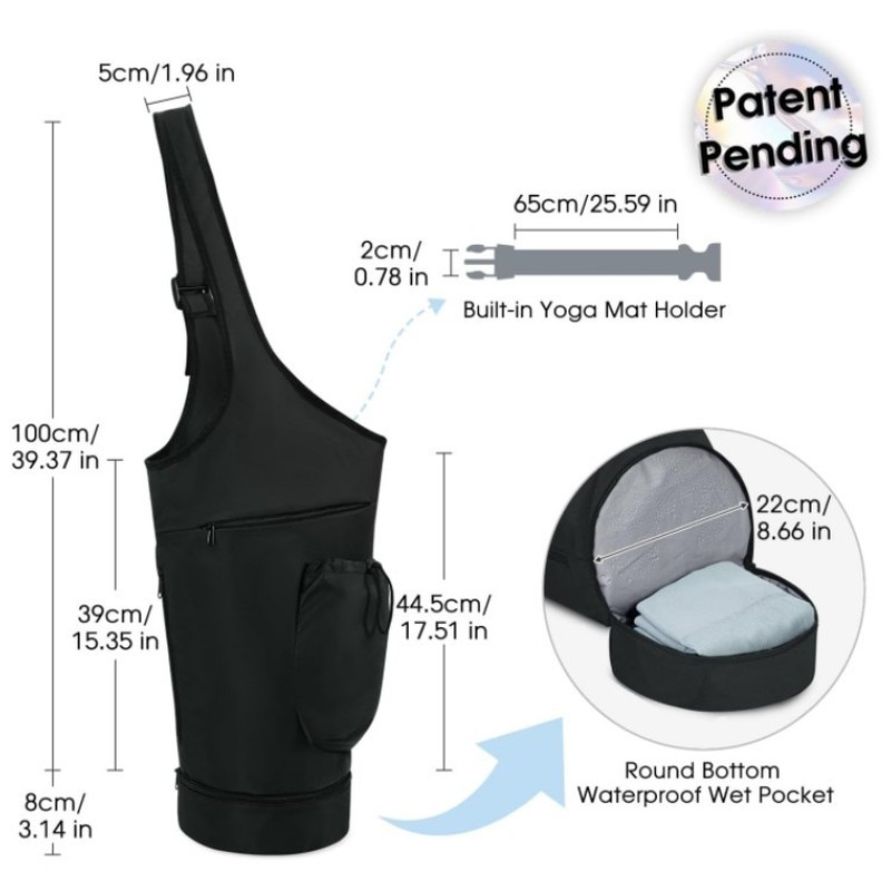 Large opening long handle yoga - Yoga Mat Bag Carrier ulasan dan harga
