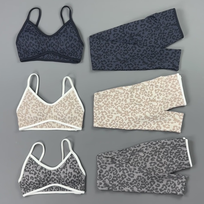 2 Pieces Yoga Set Women Leopar - Pilates Yoga Kit ulasan dan harga