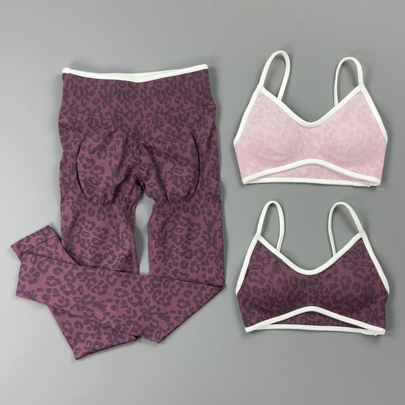 2 Pieces Yoga Set Women Leopar - Pilates Yoga Kit ulasan dan harga