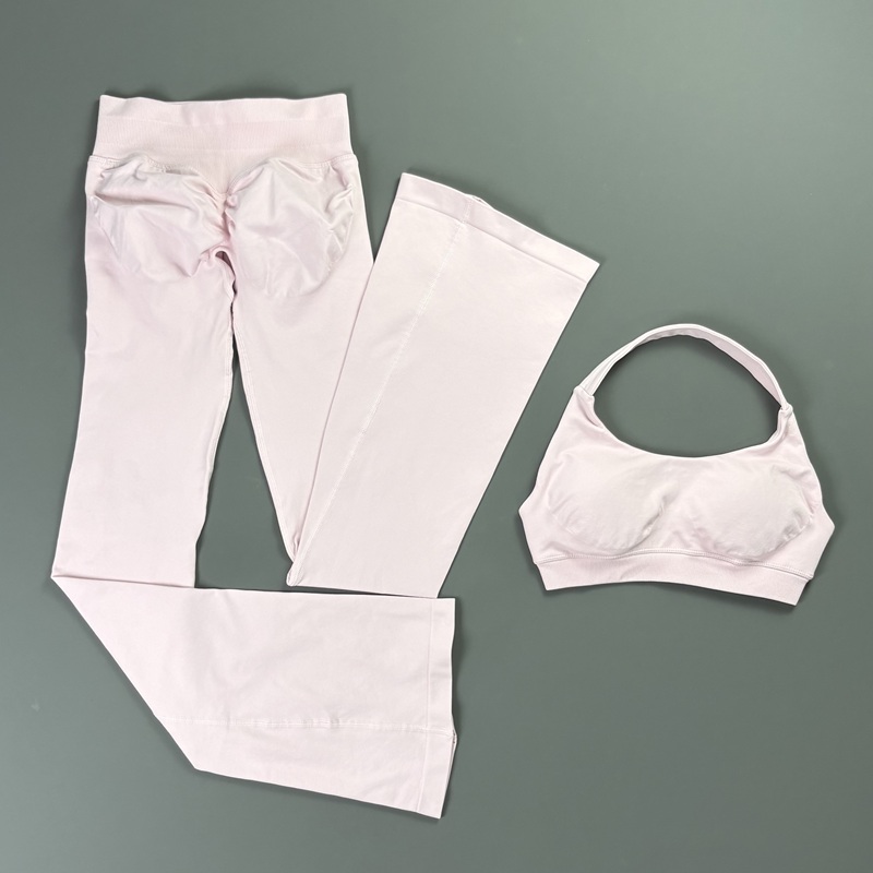 2Pcs Bell Bottom Leggings Set  - Pilates Yoga Legging ulasan dan harga