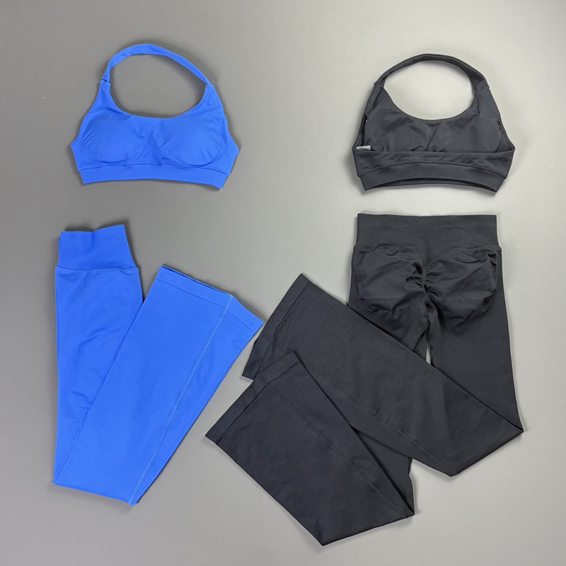 2Pcs Bell Bottom Leggings Set  - Pilates Yoga Legging ulasan dan harga